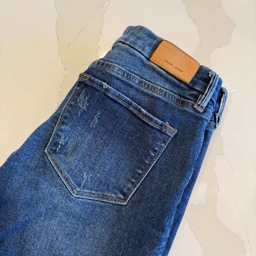 Dear John Women's Skinny Jeans Size 29 Blue Stretch Medium Wash Distressed - Picture 2 of 16